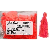John Bead Tassel 1" Cotton 20pc Hot Pink