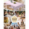 thumbnail image 5 of Pink White Stripe Table Cloth, Modern Minimalist Geometric Striped Waterproof Tablecloth for Square Tables, Reusable Washable Fabric Table Cover for Restaurant Kitchen Dining Tables 54"x54", 5 of 6
