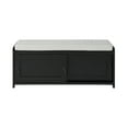 thumbnail image 2 of Benjara Bench with 2 Sliding Cabinets and Ring Pulls, Black, 2 of 5