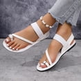 thumbnail image 4 of Bibifish Womens Flat Sandals Minimalist Thong Elastic Slingback Thin Strap Flat Sandals Ladies Summer Street Casual Wear Flat Sandals, 4 of 6