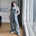 thumbnail image 4 of WAYUTE Girls Jeans Denim Overalls with Rhinestone Bowknot Cute and Stylish Toddler Romper Casual School Wear, 4 of 7