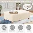 thumbnail image 3 of TAOCOCO Stretch Ottoman Cover Rectangular Ottoman Slipcovers with Elastic Bottom for Footstool Furniture Protectors Ivory, 3 of 8