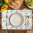 thumbnail image 4 of Daisy Placemats Set of 4, Spring Eucalyptus Leaves Flowers Botanical Gray Plaid Placemats for Dining Table, Place Mats for Kitchen Tabletop, Waterproof Wipeable Dining Table Mats Set, 4 of 9