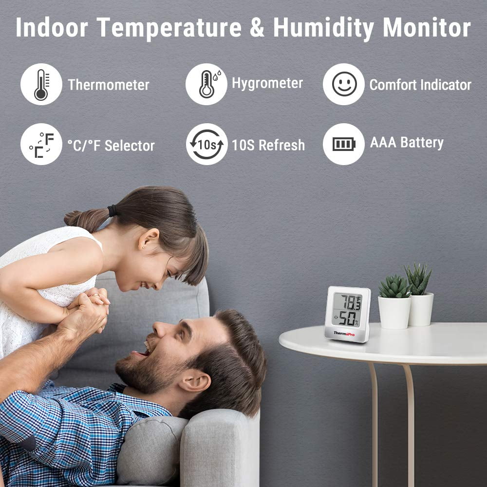 Temppro A52 Hygrometer Indoor Thermometer for Home with Comfort