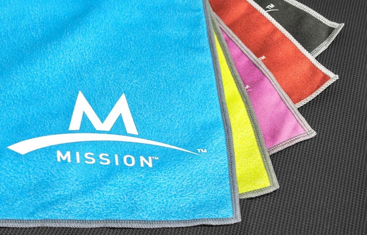 MISSION~ENDURACOOL Microfiber Cooling Towel and Tie~3 Piece Set~NWOB~BLUE