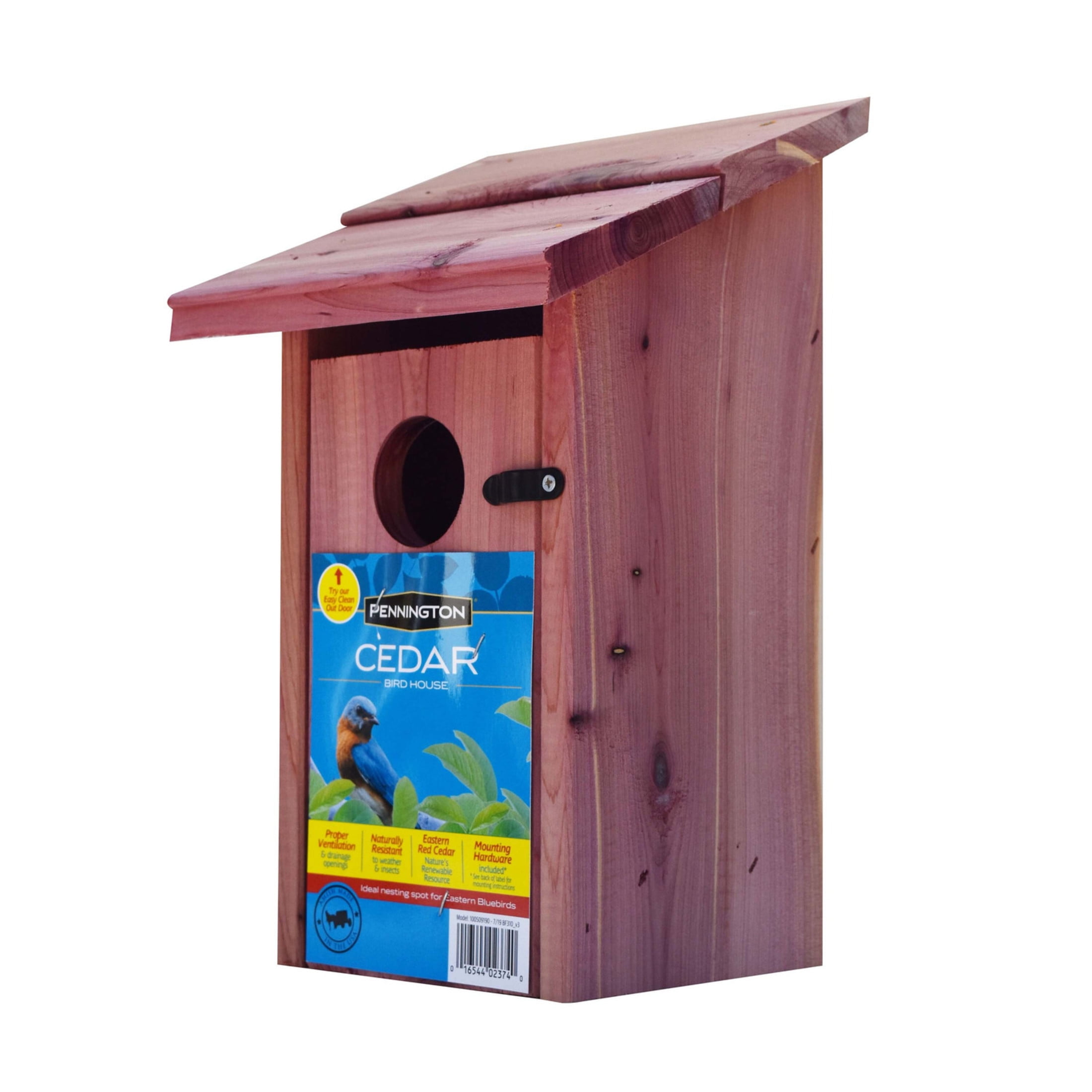 Pennington Red Cedar Bluebird Wild Bird House, 2 Pack 13'' Tall
