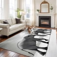 thumbnail image 3 of Elephant Washable Living Room Rugs 5'x7', Gray Gradient Cloud Sky Animal Low Pile Throw Large Area Rugs Non-Slip Sturdy Edge Binding Carpet for Dining Room Bedside Kitchen, 3 of 9
