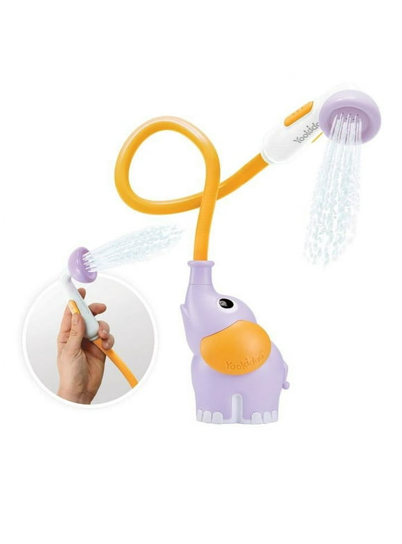 Yookidoo Elephant Baby Bath Shower Head - Bathtub Toy for Newborn Babies in Tub Or Sink (Purple)