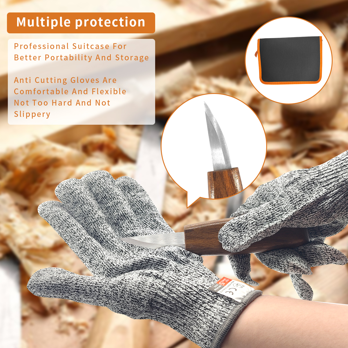 26-in-1 Wood Carving Tools Wood Carving Kit with Detail Wood Carving Knife Whittling Knife Wood Chisel Knife Gloves