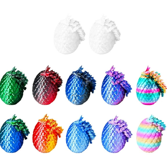 12PC 3D Printed Dragon Eggs with Dragon Inside, Fidget Toy Eggs Toys,Eggs Surprise Gift for Toddlers Dragons Party Favors Mini Easter Eggs