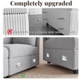 thumbnail image 5 of YOKWOK 85.4" L‑Shaped 5 Seat Sectional Sofa with Pull Out Sleeper Bed, Corduroy Upholstered Sofa with Hidden Storage Chaise, Sectional Couch for Living Room, Light Gray, 5 of 9