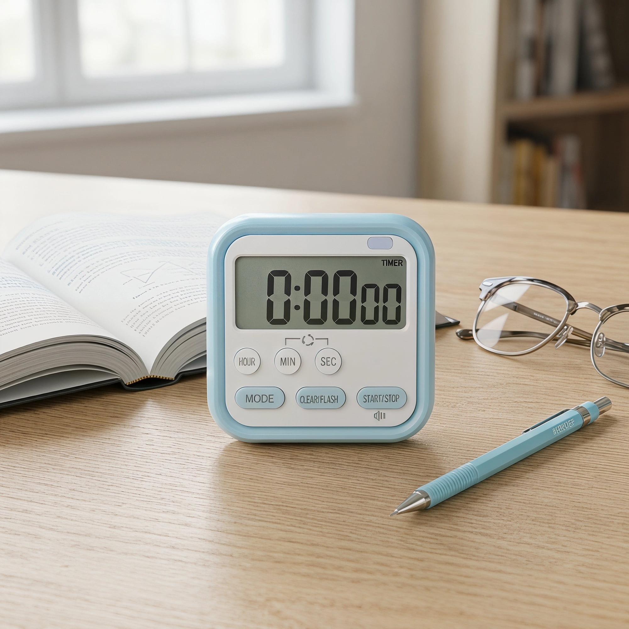 Unique Bargains Timer with Loud Alarm and Magnetic Backing for Classroom Blue