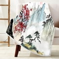 thumbnail image 2 of Japanese Throw Blanket, Asian Anime Japanese Cherry Blossom Nature Landscape Soft Warm Flannel Throw Blanket, Couch Blanket, Travel Blanket, Camping Blanket, and Bed Blanket. (MUlti1, 60X50), 2 of 3