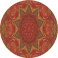 thumbnail image 1 of Ahgly Tapis Rond Lavable en Machine Intérieur Transitionnel Rouge, 7 Pieds Rond, 1 of 7
