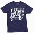 thumbnail image 4 of Band T-Shirt Life Without Music Would Be Boring Tee Musical Note Guitar Drums Tee (Large Military Green), 4 of 6
