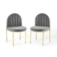 thumbnail image 2 of Modway Isla 18" Velvet Dining Side Chair in Gold and Gray (Set of 2), 2 of 8