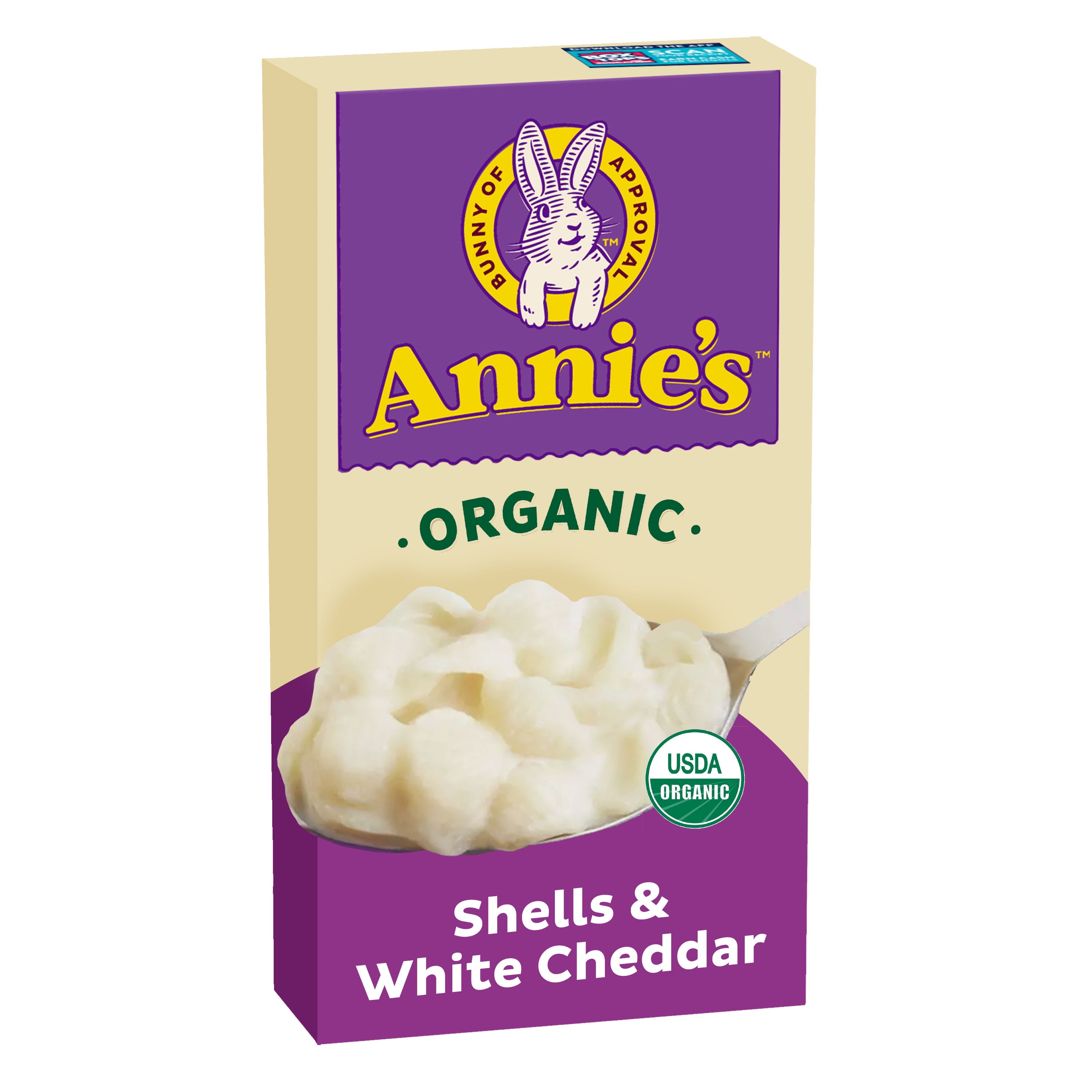 Annie’s Shells White Cheddar Organic Mac and Cheese Dinner with Organic Pasta, 6 OZ