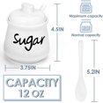 thumbnail image 3 of Swetwiny Porcelain Sugar Bowl with Lid and Spoon, 12 Ounces Ceramic Sugar Storage Jar Sugar Dispenser, White Seasoning Container for Home and Kitchen (Sugar), 3 of 8