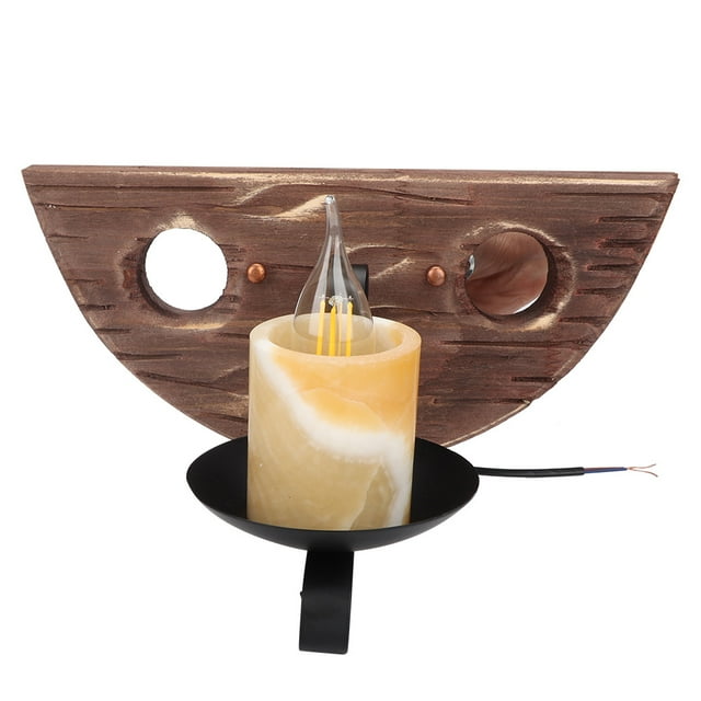 220V E14 Retro Style Wall Lamp Semicircular Marble Sconce Light Fixture for Bar Hallway
