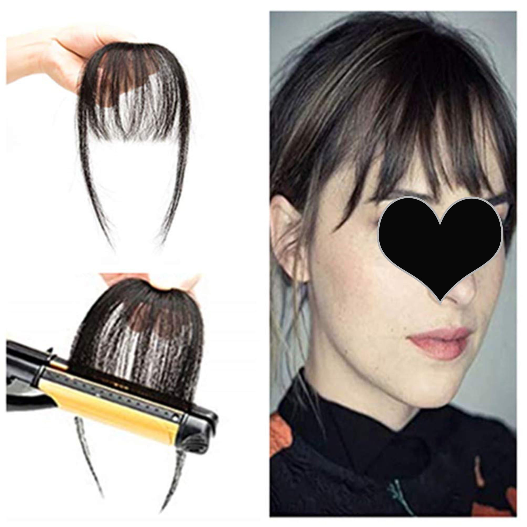 Clip in Bangs 100 Human Hair Extensions Air Bangs, Clip on Fringe