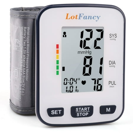 LotFancy Blood Pressure Monitor Wrist Cuff - Automatic Digital BP Machine with Portable Case - Portable for 2 User Home Use, FDA (Best Bp Machine For Home Use)