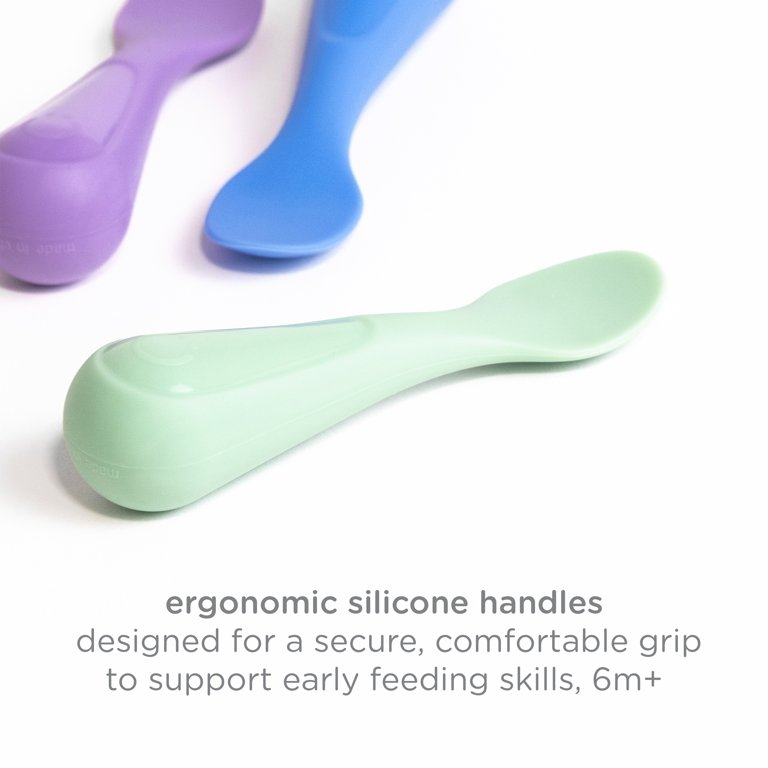 Ubbi Silicone Toddler Training Spoons, Baby, Silicone Flatware