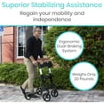 thumbnail image 2 of Vive Sunstride Rollator for Seniors - Foldable Walker with Seat, Durable Aluminum Frame, 8-inch All-Terrain Wheels, 2 of 8