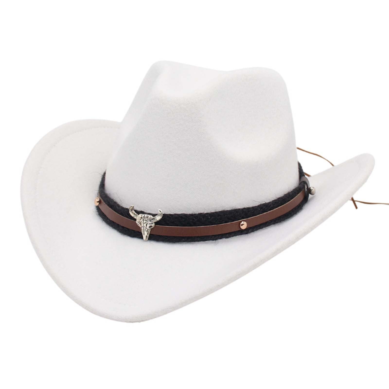 Western Cowboy Style Hat Jazz Bowler Hat Cow Head Decoration