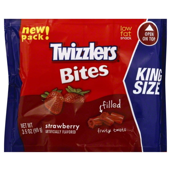 TWIZZLERS Filled Bites Strawberry Flavored Candy, 8 oz bag