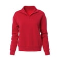 thumbnail image 1 of MixMatchy Women's Solid Cozy Half Zip-Up Pullover Sweater Top, 1 of 7