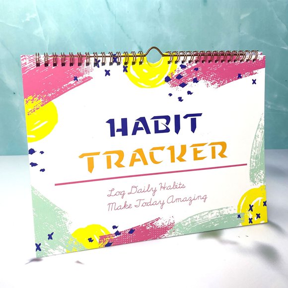 Clearance,olkpmnmk No Date HABIT English Habit Self Discipline Punch Card Planner Record Planner,School Supplies,Note Book