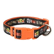 Angle View: Star Wars The Mandalorian This is The Way Small Dog Collar | Orange Small Mandalorian Dog Collar | Dog Collar for Small Dogs with D-Ring, Cute Dog Apparel & Accessories for Pets