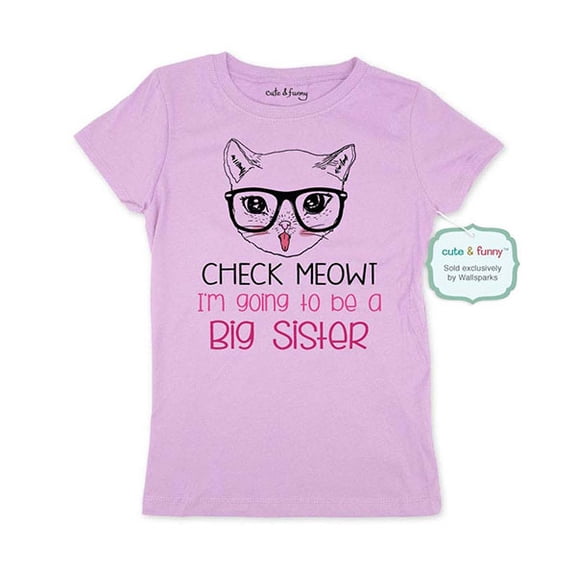 Check Meowt I'm going to be a Big Sister - wallsparks Brand - Youth Young Girls Juniors Slim Fit Soft Tee Shirt - Fun Trendy Tee