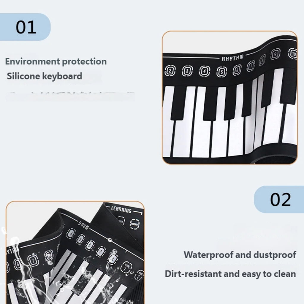 Practical 49 Key Piano Features Foldable Design USB Connectivity Built in Speaker Silicone Materials for Compacts Living