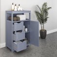 thumbnail image 4 of Wood Bathroom Floor Cabinet, Free Standing Storage Cabinet with 3 Drawers and Cupboard for Entryway, Hallway Cabinet, Living Room Accent Furniture, Gray, 4 of 5