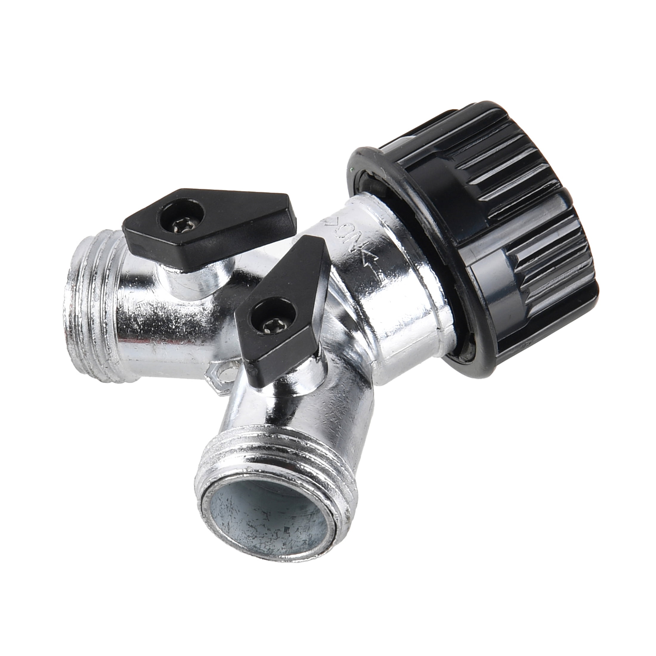 (2 pack) Expert Gardener Metal 2-Way Y Hose Shut-off Connector