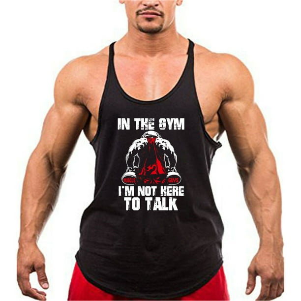 Gmbeauty Fashion Men S Cotton Gym Singlets Sports Tank Top Workout Gym Vest Fitness T Shirt Walmart Com Walmart Com