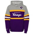 thumbnail image 2 of Youth Mitchell & Ness  Purple Minnesota Vikings Throwback Head Coach Pullover Hoodie, 2 of 3