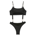 thumbnail image 2 of Neinkie Womens One Shoulder Cutout Ruched Back High Cut Monokini One Piece Swimsuit, 2 of 7