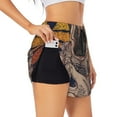 thumbnail image 3 of Lsque Pug dog Yoga Printed Women's Running Shorts with Liner Pockets,Elastic Quick Dry Workout Athletic Gym Yoga Shorts,Womens High Waist Shorts-X-Large, 3 of 9