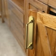 thumbnail image 3 of Goo-Ki 5'' Center to Center Brushed Gold Cabinet Bar Pulls with Backplate, Vintage Classic Retro Drawer Handles Closet Home Kitchen Improvement Hardware,2 Pack, 3 of 7