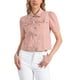 thumbnail image 1 of CHAQUETA DE JEAN PARA MUJER INSPIRE CHIC CON MANGAS CORTAS Y CUELLO CAÍDO, COLOR ROSA, TALLA S, 1 of 6