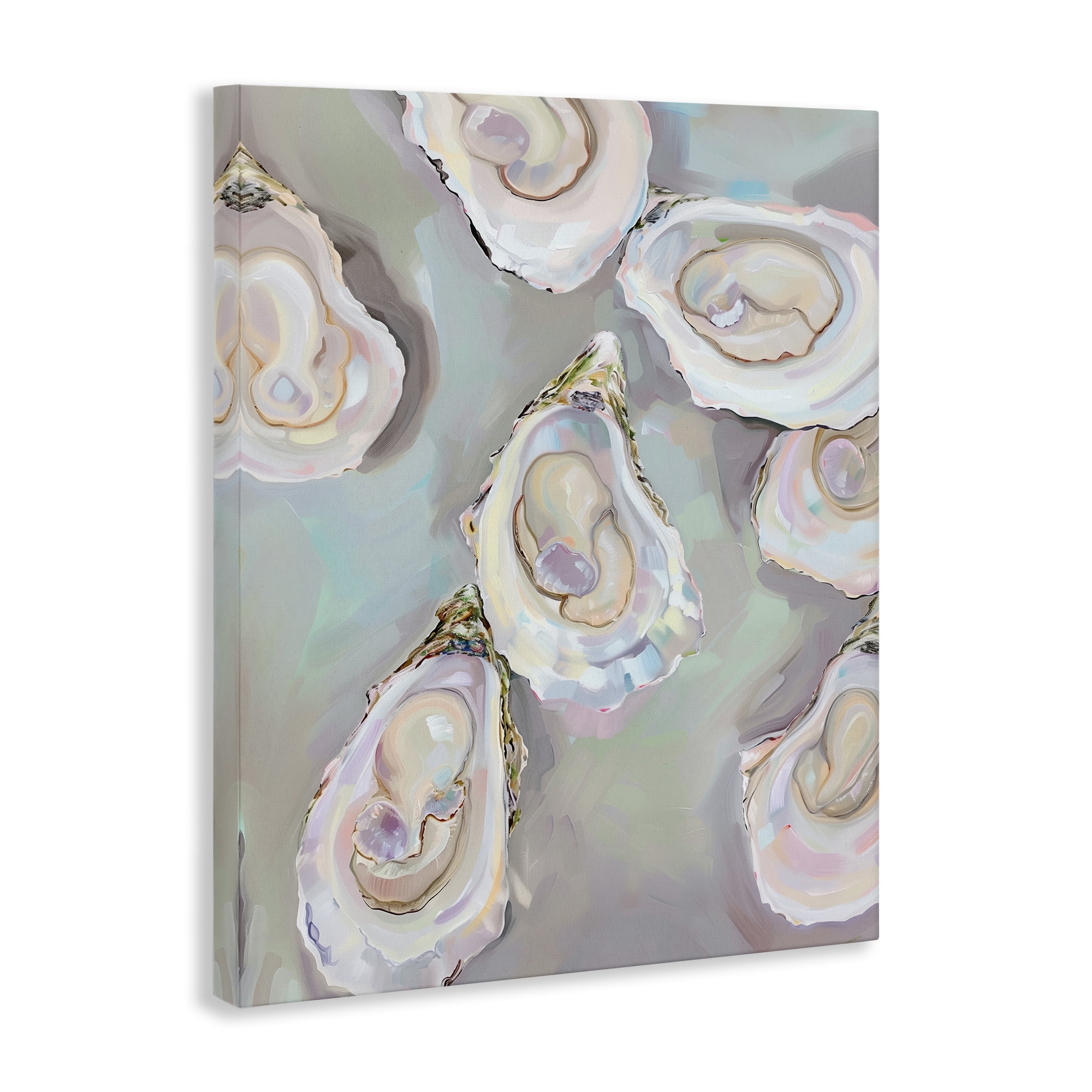 Stupell Industries Pastel Oysters Still Life Food & Beverage Painting Wrapped Canvas Art Print Wall Art, 16 x 20
