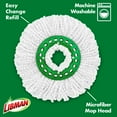 thumbnail image 6 of Libman Microfiber Tornado Spin Mop Refill, Green/White Snap-On, 6 of 9
