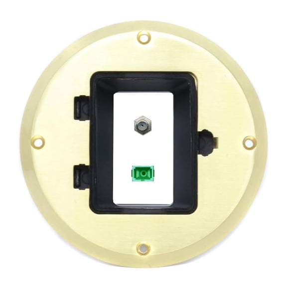RiteAV Coax SC-APC-SX Floor Box [Gold-Brass]