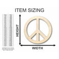 thumbnail image 2 of Unfinished Wood Peace Sign Symbol Shape - Craft - up to 46" DIY 12" / 1/8", 2 of 6