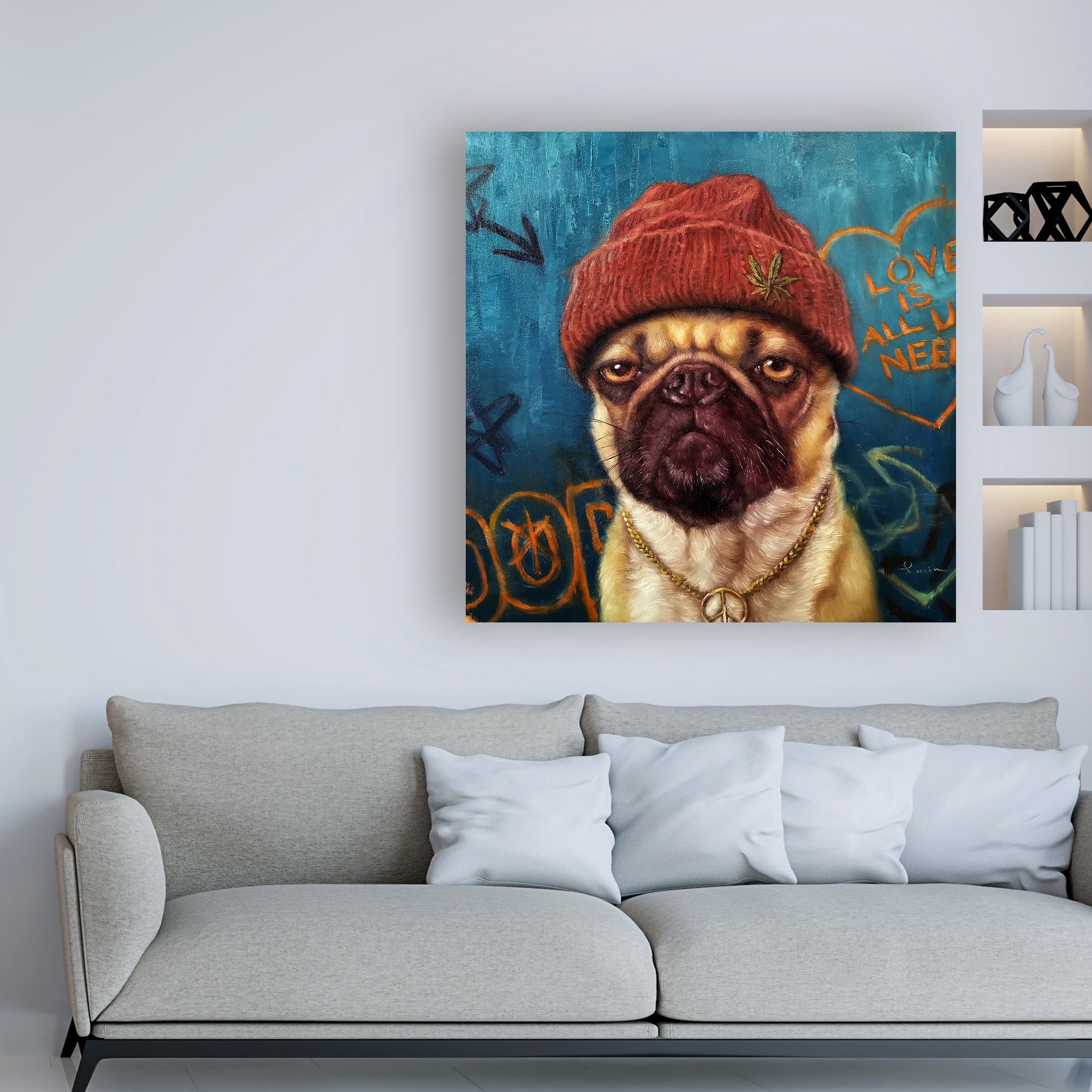 Trademark Fine Art 'Insomnia Pug' Canvas Art by Lucia Heffernan