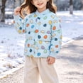 thumbnail image 3 of Stamzod Toddler Clothes Boys Girls Puffer Jacket Lightweight Cute Printed Warm Bomber Jackets Winter Coats with Buttons Sky Blue 3-4Years, 3 of 9