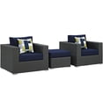 thumbnail image 2 of Modway Sojourn 3 Piece Outdoor Patio Sunbrella® Sectional Set in Canvas Navy, 2 of 5