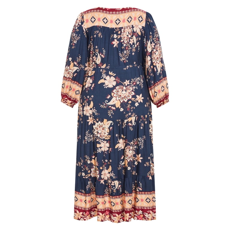 Avenue Women's Plus Size Ellery Long Sleeve Maxi Dress